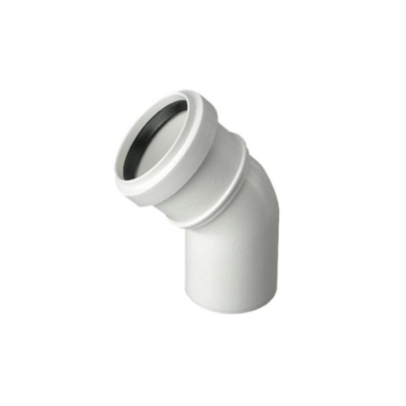 Kolano Kanalizacyjne PP PCV fi 40 mm Kąt 15° Stopni Pipelife Kolanko Białe