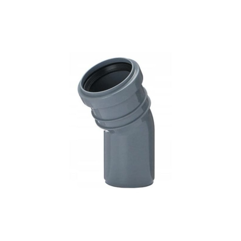 Kolano Kanalizacyjne PP PCV fi 75 mm Kąt 15° Stopni Pipelife Kolanko Szare