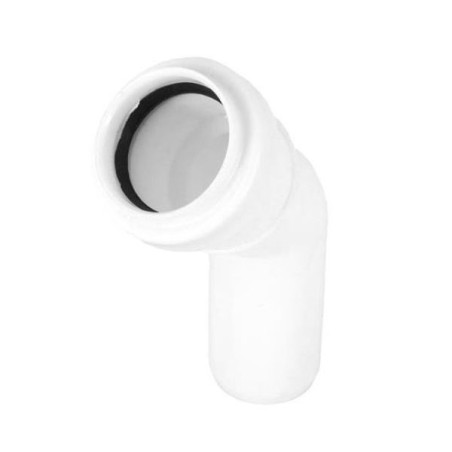 Kolano Kanalizacyjne PP PCV fi 32 mm Kąt 45° Stopni Kolanko Białe
