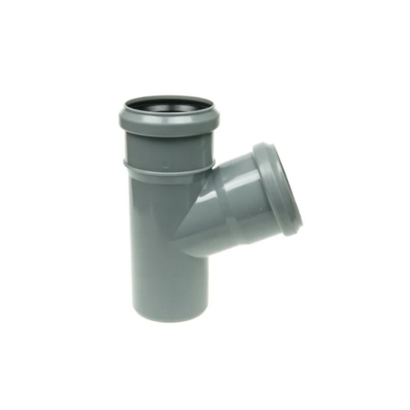 Trójnik Kanalizacyjny 110x75 mm 67° St. PCV PP Złączka Kształtka Szara