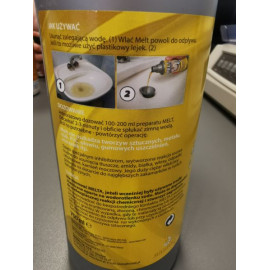 PŁYN MELT ŚRODEK UDRAŻNIANIA RUR SYFONÓW KANALIZACJI 750ML