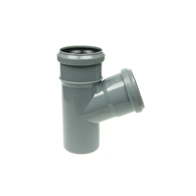 Trójnik Kanalizacyjny 75x50 mm 67° St. PCV PP Złączka Kształtka Szara